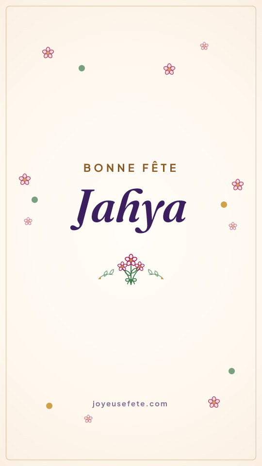 Image « Bonne fête Jahya » au format story