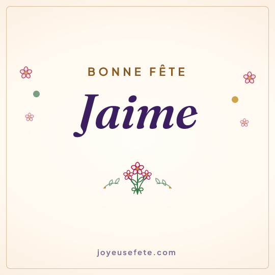 Image carrée « Bonne fête Jaime » pour WhatsApp