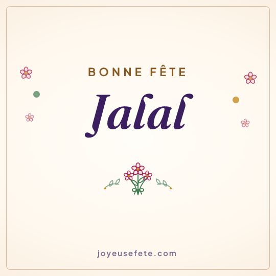 Image carrée « Bonne fête Jalal » pour WhatsApp