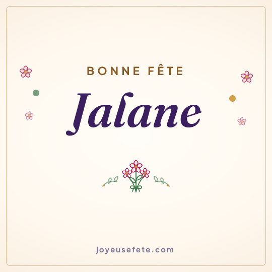 Image carrée « Bonne fête Jalane » pour WhatsApp