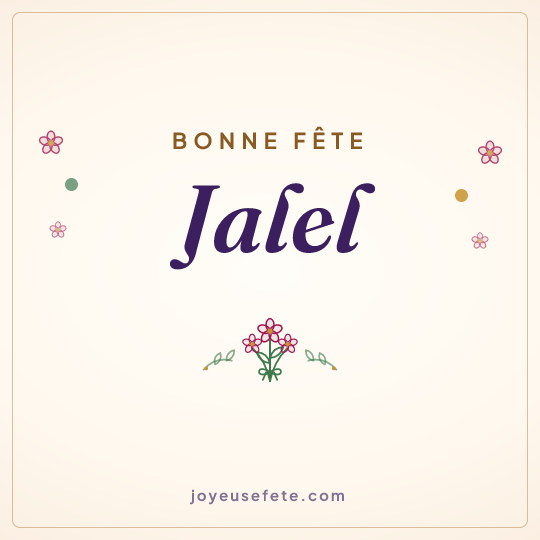 Image carrée « Bonne fête Jalel » pour WhatsApp