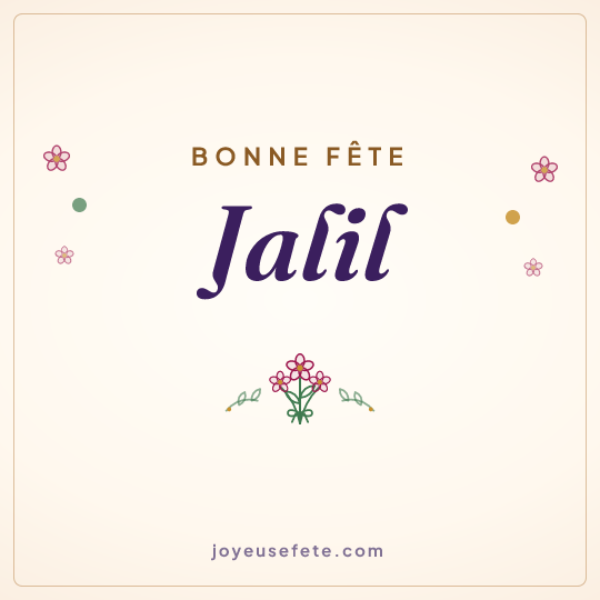 Image carrée « Bonne fête Jalil » pour WhatsApp