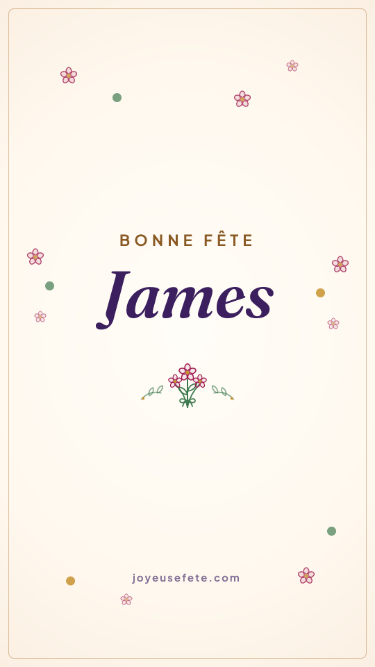Image « Bonne fête James » au format story