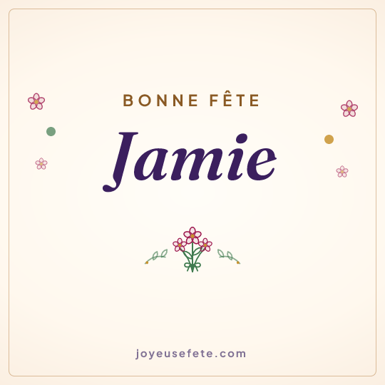 Image carrée « Bonne fête Jamie » pour WhatsApp