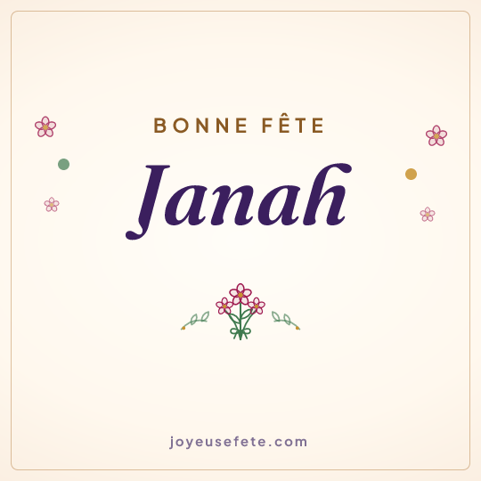 Image carrée « Bonne fête Janah » pour WhatsApp