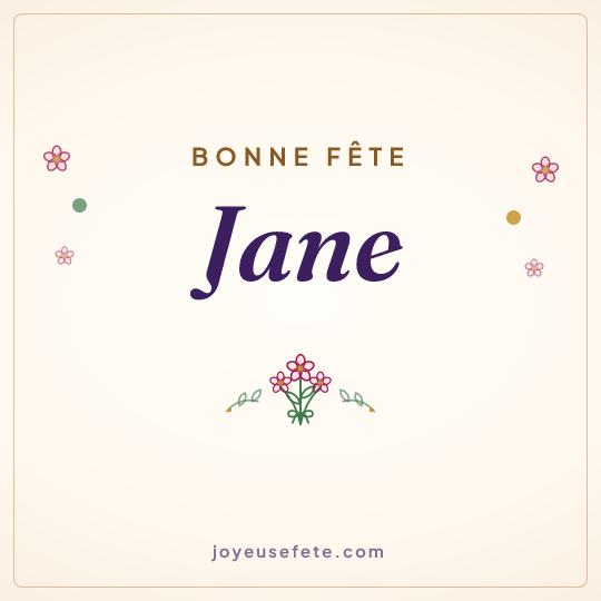 Image carrée « Bonne fête Jane » pour WhatsApp