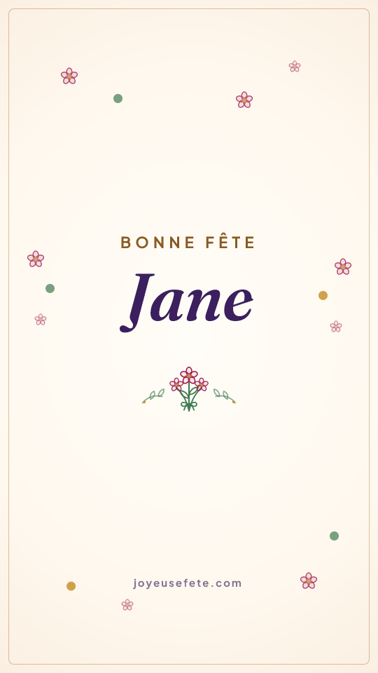Image « Bonne fête Jane » au format story