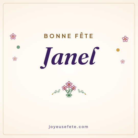Image carrée « Bonne fête Janel » pour WhatsApp