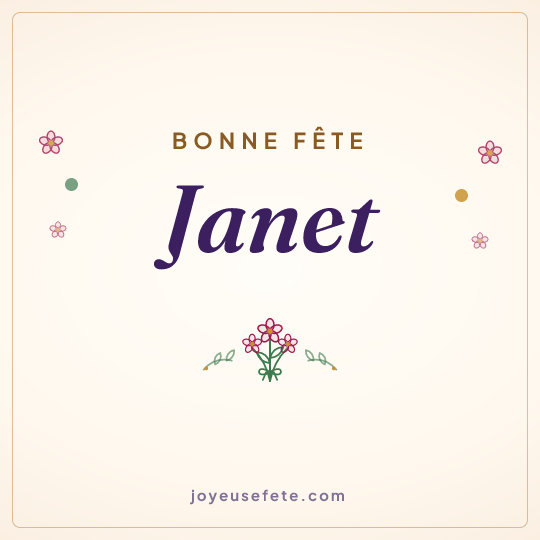 Image carrée « Bonne fête Janet » pour WhatsApp