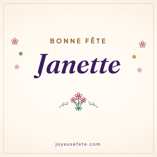 Image carrée « Bonne fête Janette » pour WhatsApp