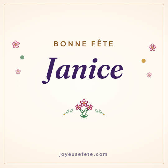 Image carrée « Bonne fête Janice » pour WhatsApp