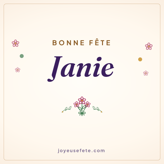 Image carrée « Bonne fête Janie » pour WhatsApp