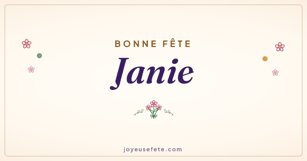 Image « Bonne fête Janie » au format large
