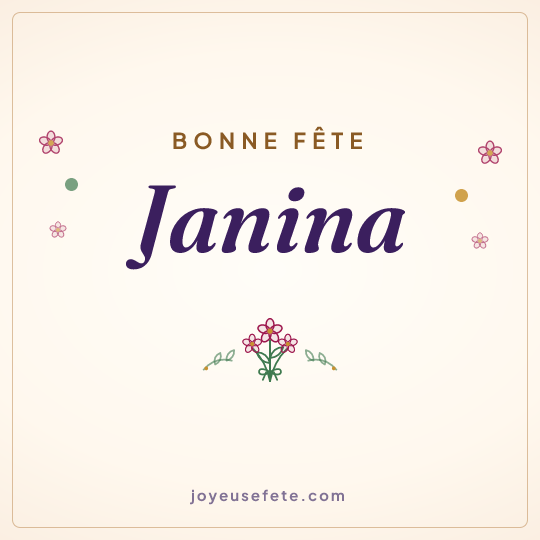 Image carrée « Bonne fête Janina » pour WhatsApp