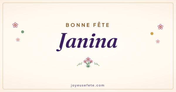 Image « Bonne fête Janina » au format large