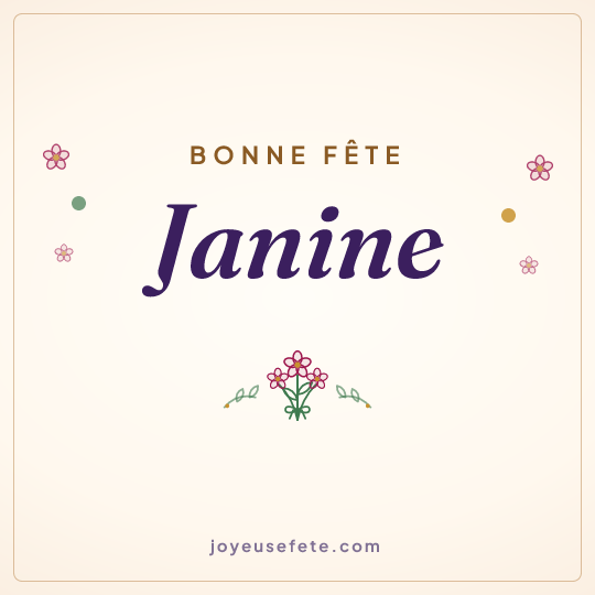 Image carrée « Bonne fête Janine » pour WhatsApp