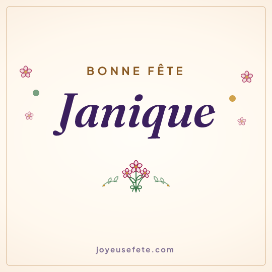 Image carrée « Bonne fête Janique » pour WhatsApp
