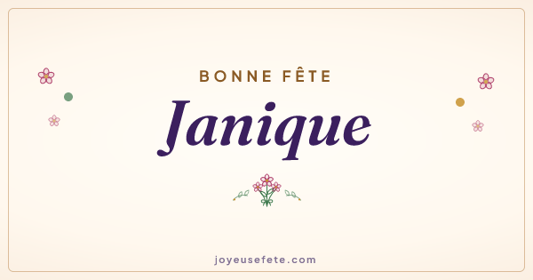 Image « Bonne fête Janique » au format large