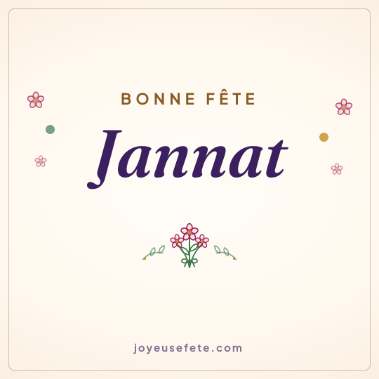 Image carrée « Bonne fête Jannat » pour WhatsApp