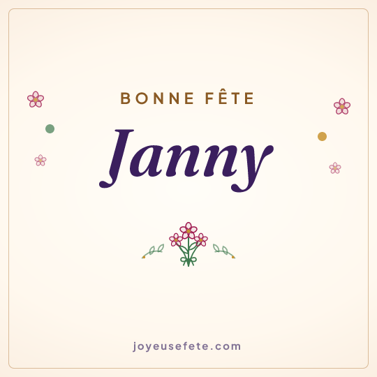 Image carrée « Bonne fête Janny » pour WhatsApp