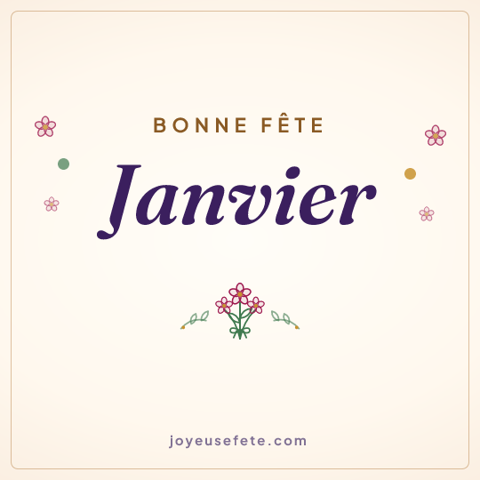 Image carrée « Bonne fête Janvier » pour WhatsApp