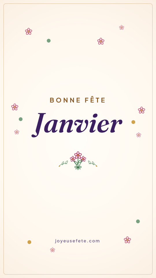 Image « Bonne fête Janvier » au format story