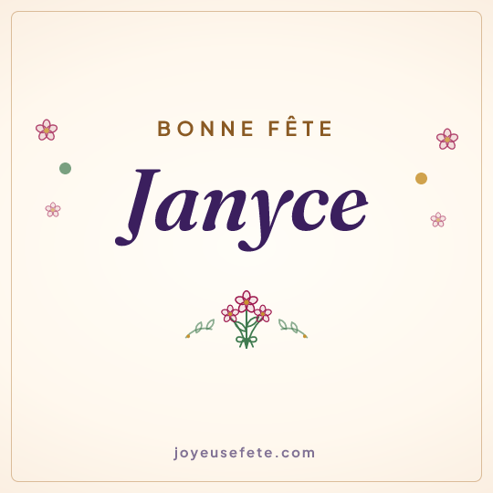 Image carrée « Bonne fête Janyce » pour WhatsApp