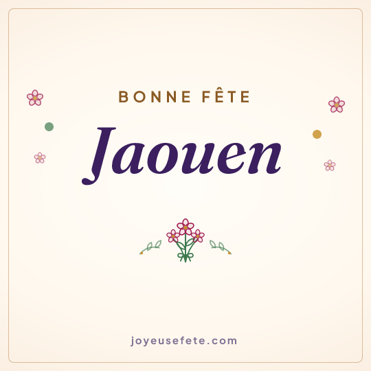Image carrée « Bonne fête Jaouen » pour WhatsApp