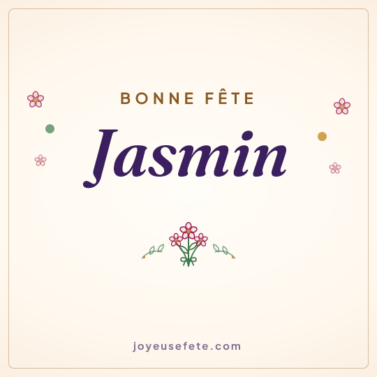 Image carrée « Bonne fête Jasmin » pour WhatsApp