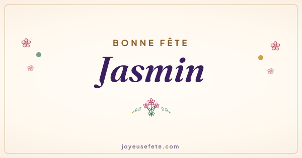 Image « Bonne fête Jasmin » au format large