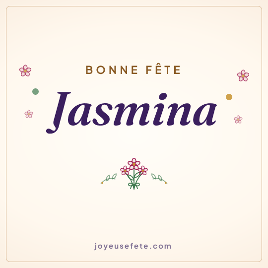 Image carrée « Bonne fête Jasmina » pour WhatsApp