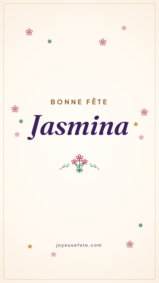 Image « Bonne fête Jasmina » au format story