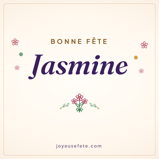 Image carrée « Bonne fête Jasmine » pour WhatsApp