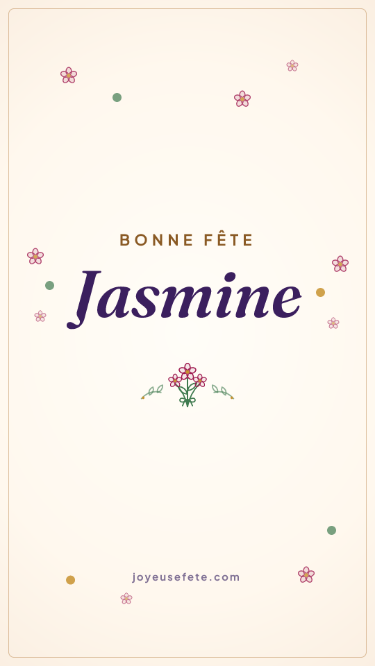 Image « Bonne fête Jasmine » au format story