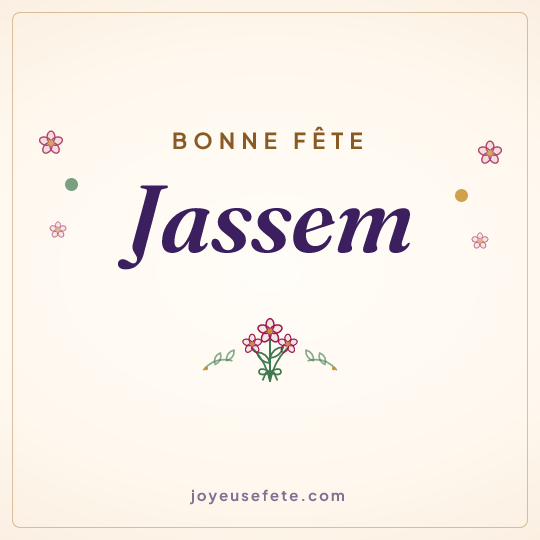 Image carrée « Bonne fête Jassem » pour WhatsApp