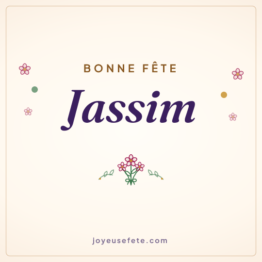Image carrée « Bonne fête Jassim » pour WhatsApp