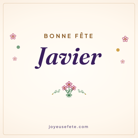 Image carrée « Bonne fête Javier » pour WhatsApp