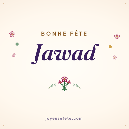 Image carrée « Bonne fête Jawad » pour WhatsApp