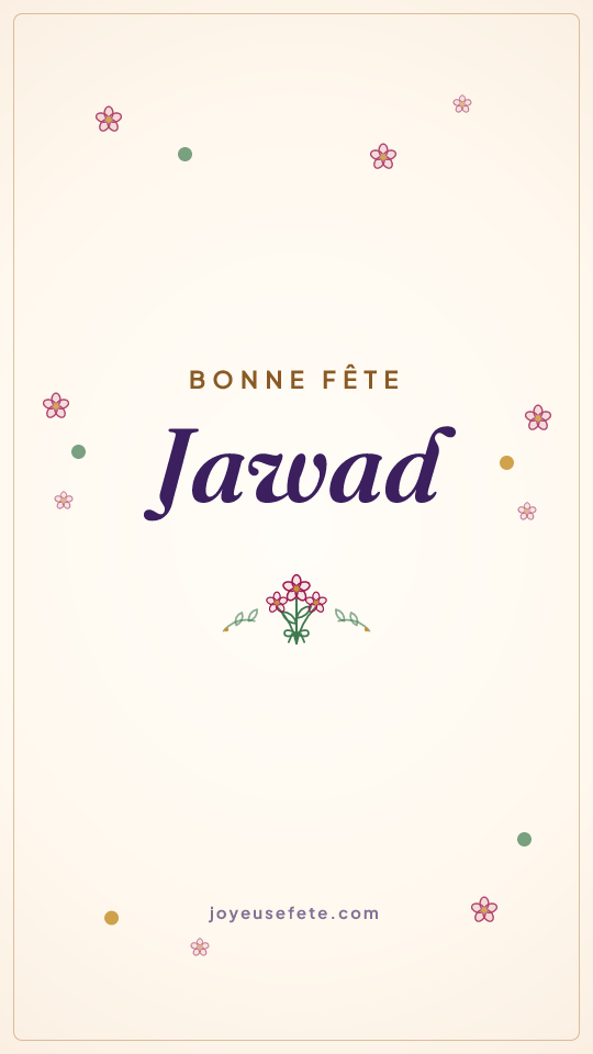 Image « Bonne fête Jawad » au format story
