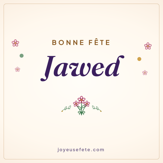 Image carrée « Bonne fête Jawed » pour WhatsApp