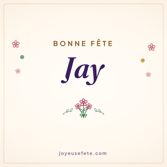 Image carrée « Bonne fête Jay » pour WhatsApp