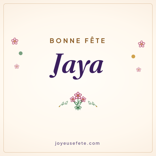 Image carrée « Bonne fête Jaya » pour WhatsApp