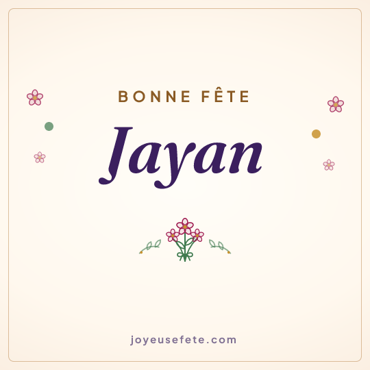 Image carrée « Bonne fête Jayan » pour WhatsApp