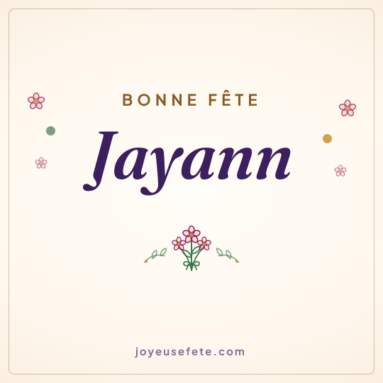 Image carrée « Bonne fête Jayann » pour WhatsApp