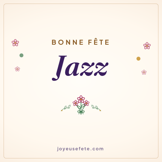 Image carrée « Bonne fête Jazz » pour WhatsApp