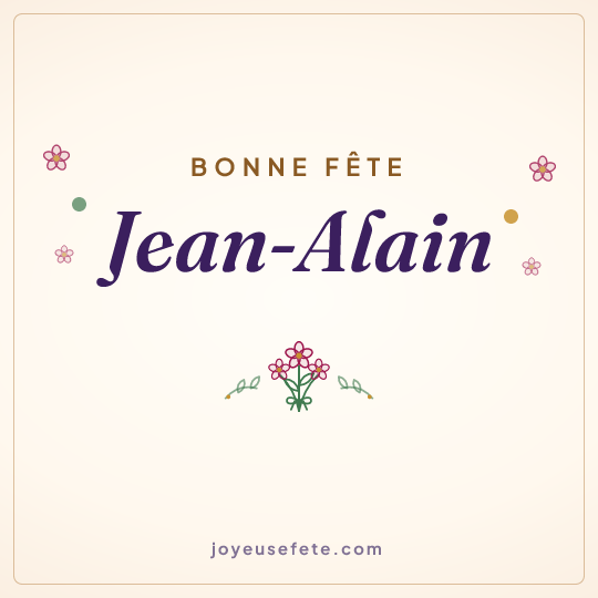 Image carrée « Bonne fête Jean-Alain » pour WhatsApp