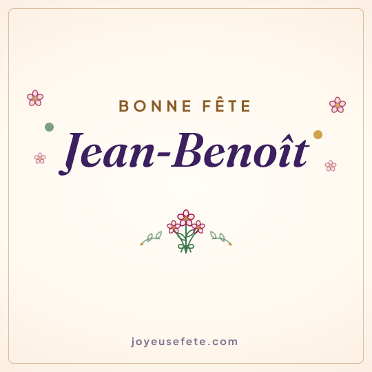 Image carrée « Bonne fête Jean-Benoît » pour WhatsApp