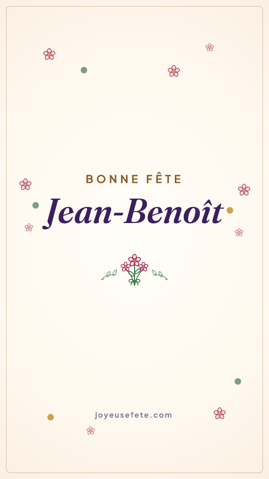 Image « Bonne fête Jean-Benoît » au format story