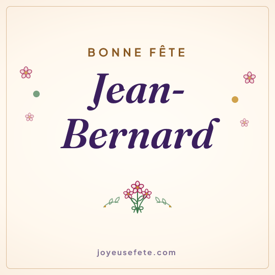 Image carrée « Bonne fête Jean-Bernard » pour WhatsApp