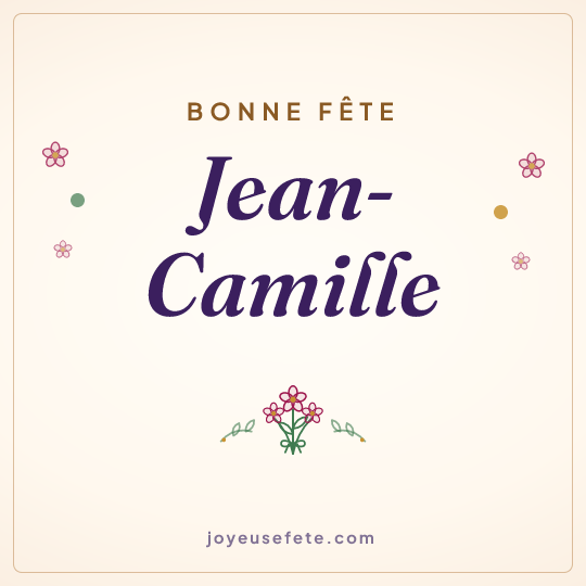 Image carrée « Bonne fête Jean-Camille » pour WhatsApp